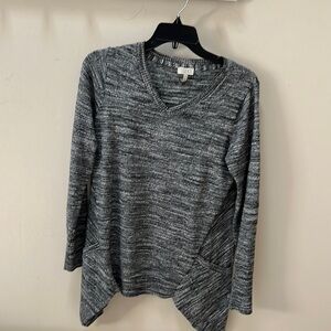 LOGO V-Neck black gray sweater Size XS